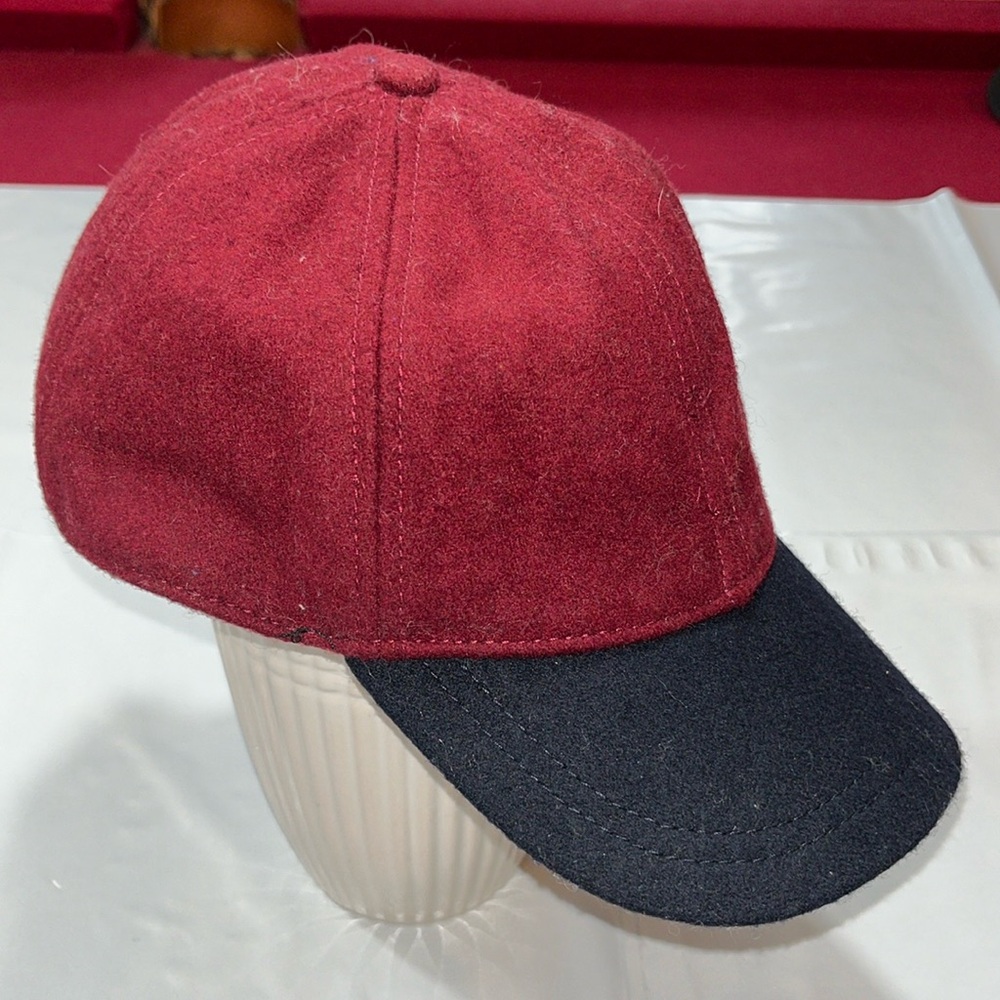 Crewcuts BURGUNDY BLACK HAT Wool Blend baseball Cap B2851 adjustable LARGE XL